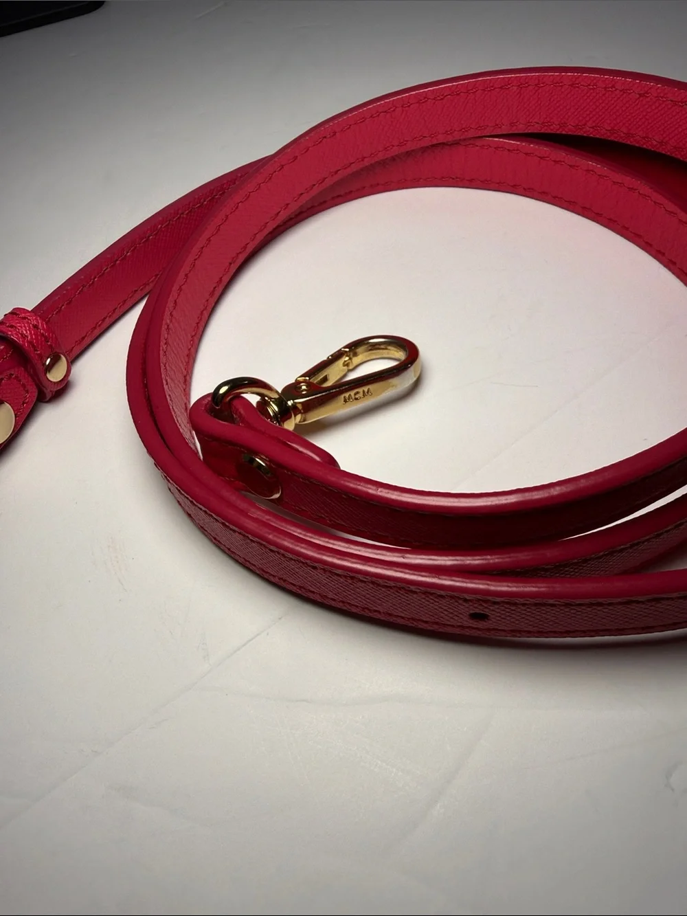 MCM Fuchsia Pink Leather Top Handle Satchel Bag - Picture 4 of 12